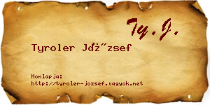 Tyroler József névjegykártya